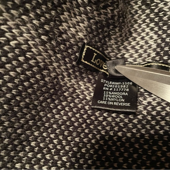 LoveStitch Open Front Cardigan Aztec Design Wool Angora Blend Size Small - Picture 6 of 6